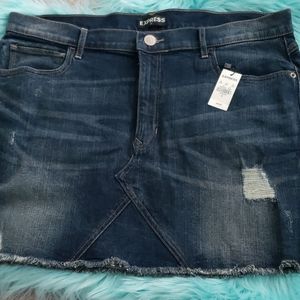 Distressed Jean Mini Skirt